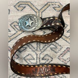 Vintage The State Of Texas Belt Buckle Decorative Leather Belt Hand Tooled Jack